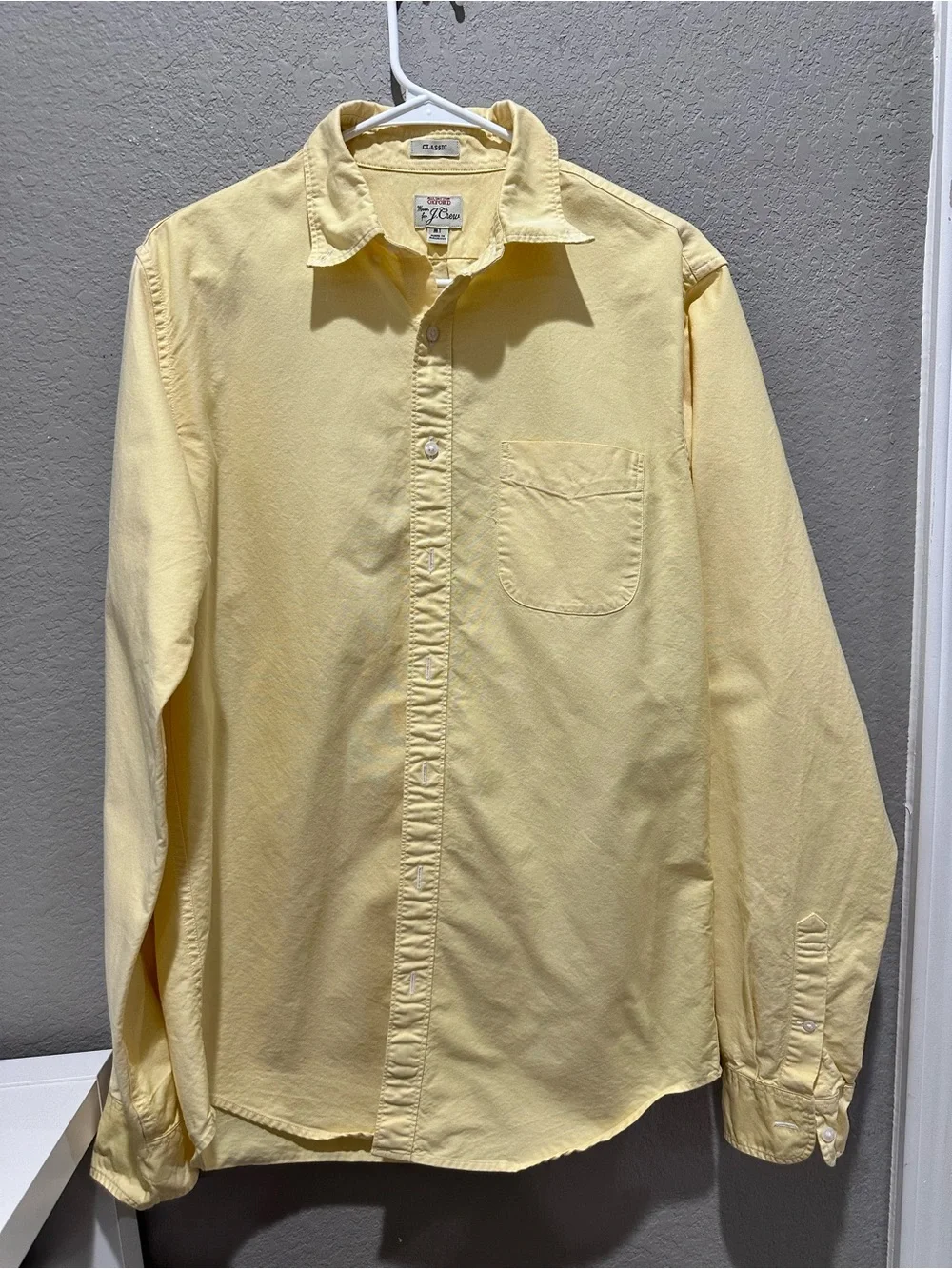 J.Crew Men's Classic Fit All Cotton Oxford Button-Down Shirt Butter Yellow